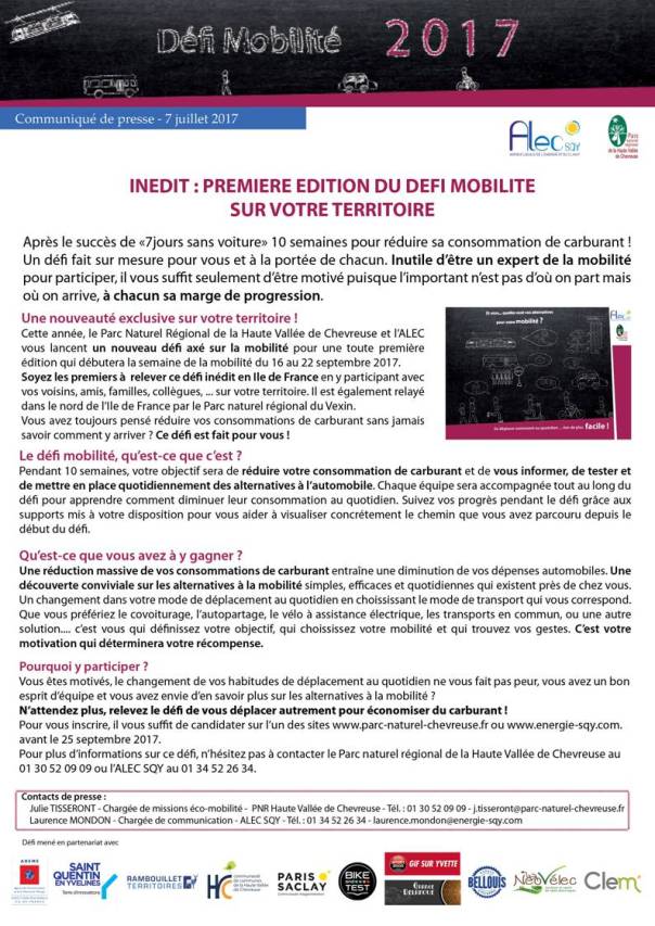 Défi mobilité 2017